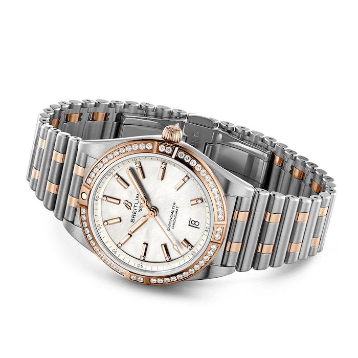 Breitling Chronomat Automatic 36 Stainless Steel & 18k Red Gold (Gem-set) - Mother of Pearl Watch