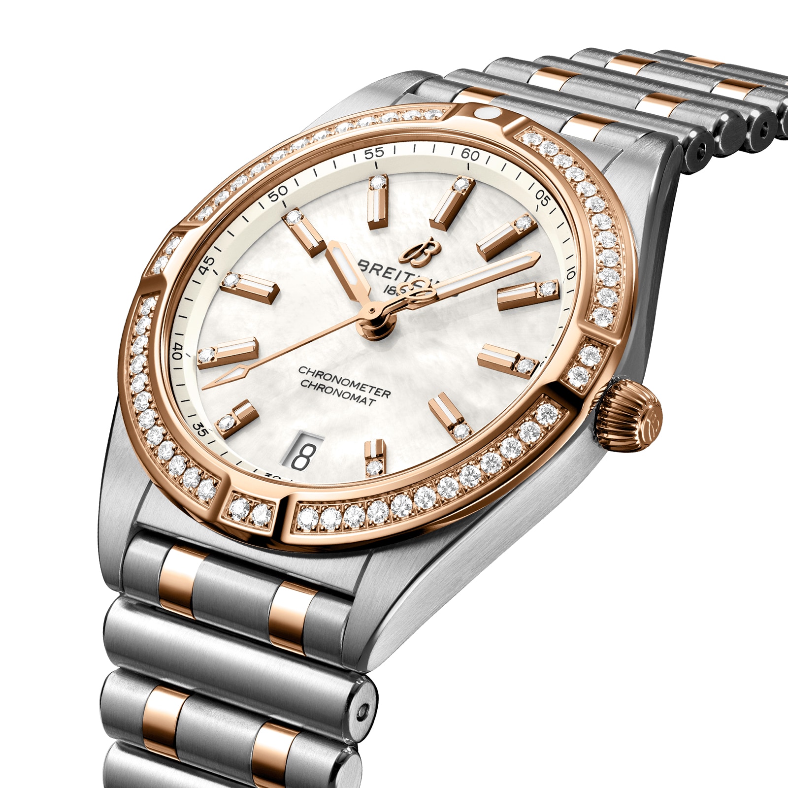 Breitling Chronomat 32 Stainless Steel & 18k Red Gold (Gem-set) - Mother of Pearl Watch Breitling Chronomat 32 Stainless Steel & 18k Red Gold (Gem-set) - Mother of Pearl Watch