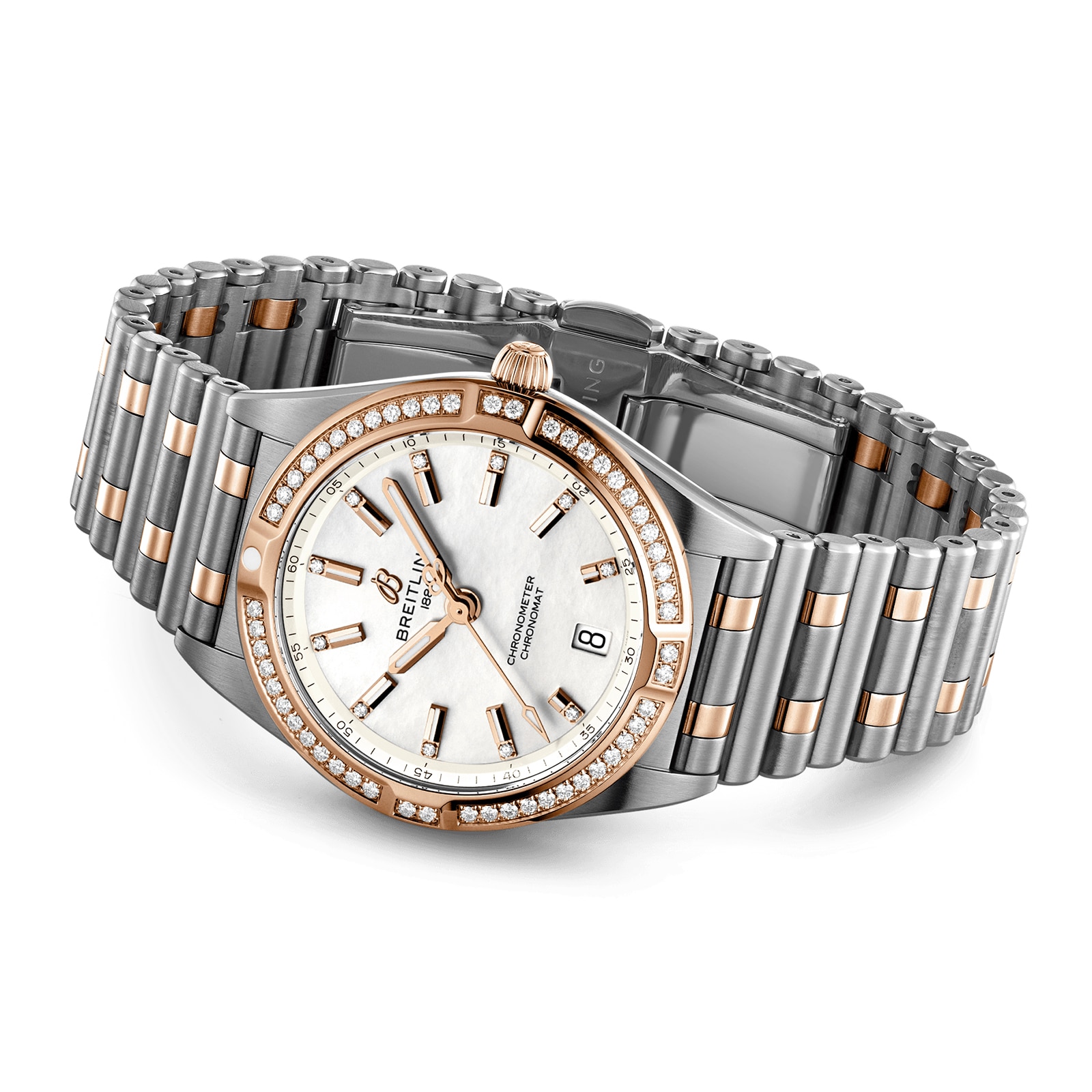 Breitling Chronomat 32 Stainless Steel & 18k Red Gold (Gem-set) - Mother of Pearl Watch Breitling Chronomat 32 Stainless Steel & 18k Red Gold (Gem-set) - Mother of Pearl Watch