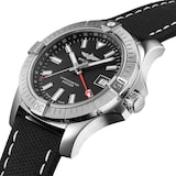 Breitling Avenger Automatic GMT 43 Stainless Steel Leather Strap Watch