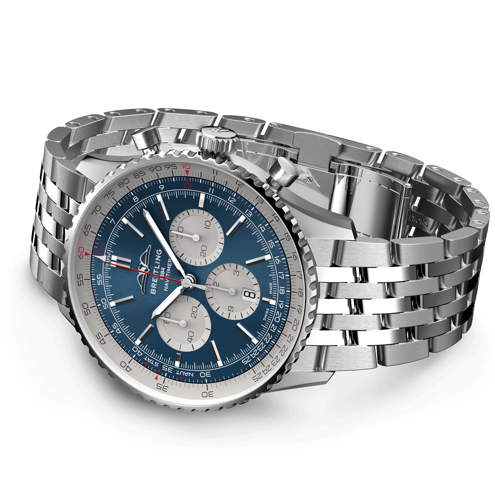 Stainless steel watch blue on sale face