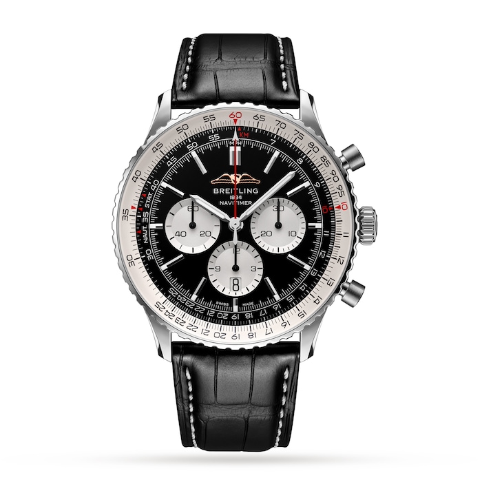Breitling Navitimer B01 Chronograph 46 Stainless Steel Leather Strap