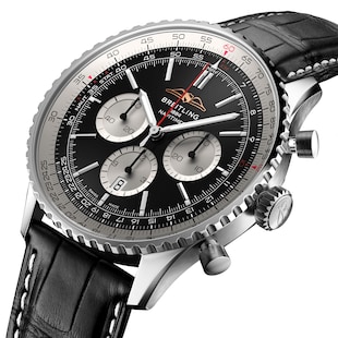 Breitling Navitimer B01 Chronograph 46 Stainless Steel Leather Strap Watch