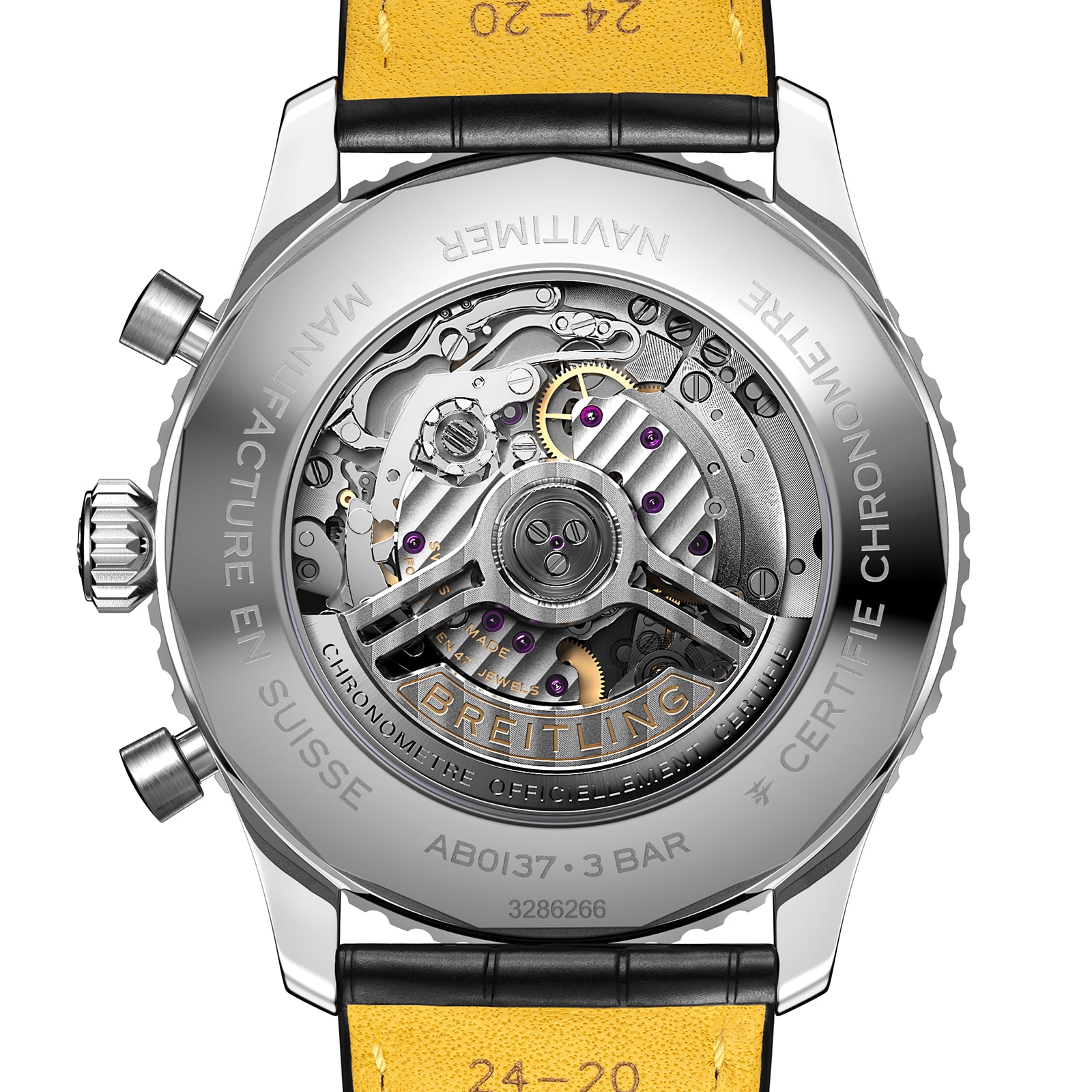Breitling Navitimer B01 Chronograph 46 Stainless Steel Leather Strap Watch Breitling Navitimer B01 Chronograph 46 Stainless Steel Leather Strap Watch