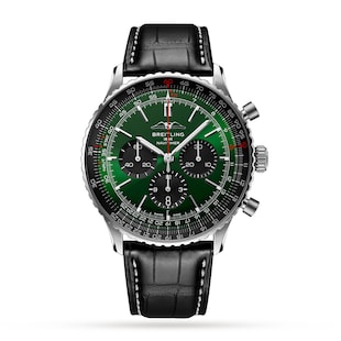 Breitling Navitimer B01 Chronograph 46 Stainless Steel Leather Strap Watch