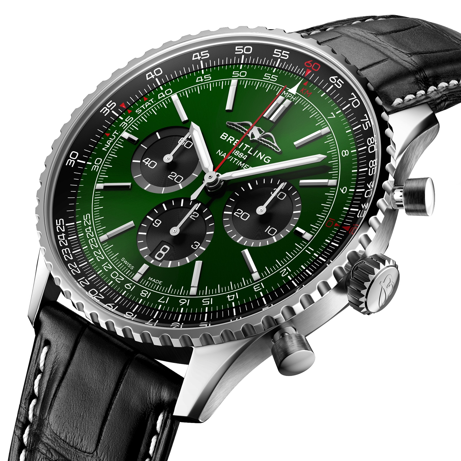 Breitling Navitimer B01 Chronograph 46 Stainless Steel Leather Strap Watch Breitling Navitimer B01 Chronograph 46 Stainless Steel Leather Strap Watch