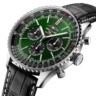 Breitling Navitimer B01 Chronograph 46 Stainless Steel Leather Strap Watch