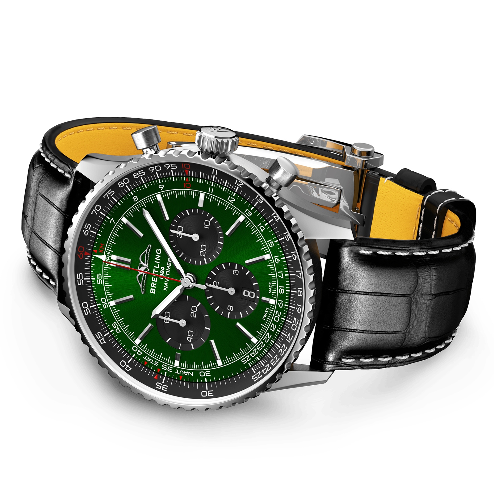 Breitling Navitimer B01 Chronograph 46 Stainless Steel Leather Strap Watch Breitling Navitimer B01 Chronograph 46 Stainless Steel Leather Strap Watch