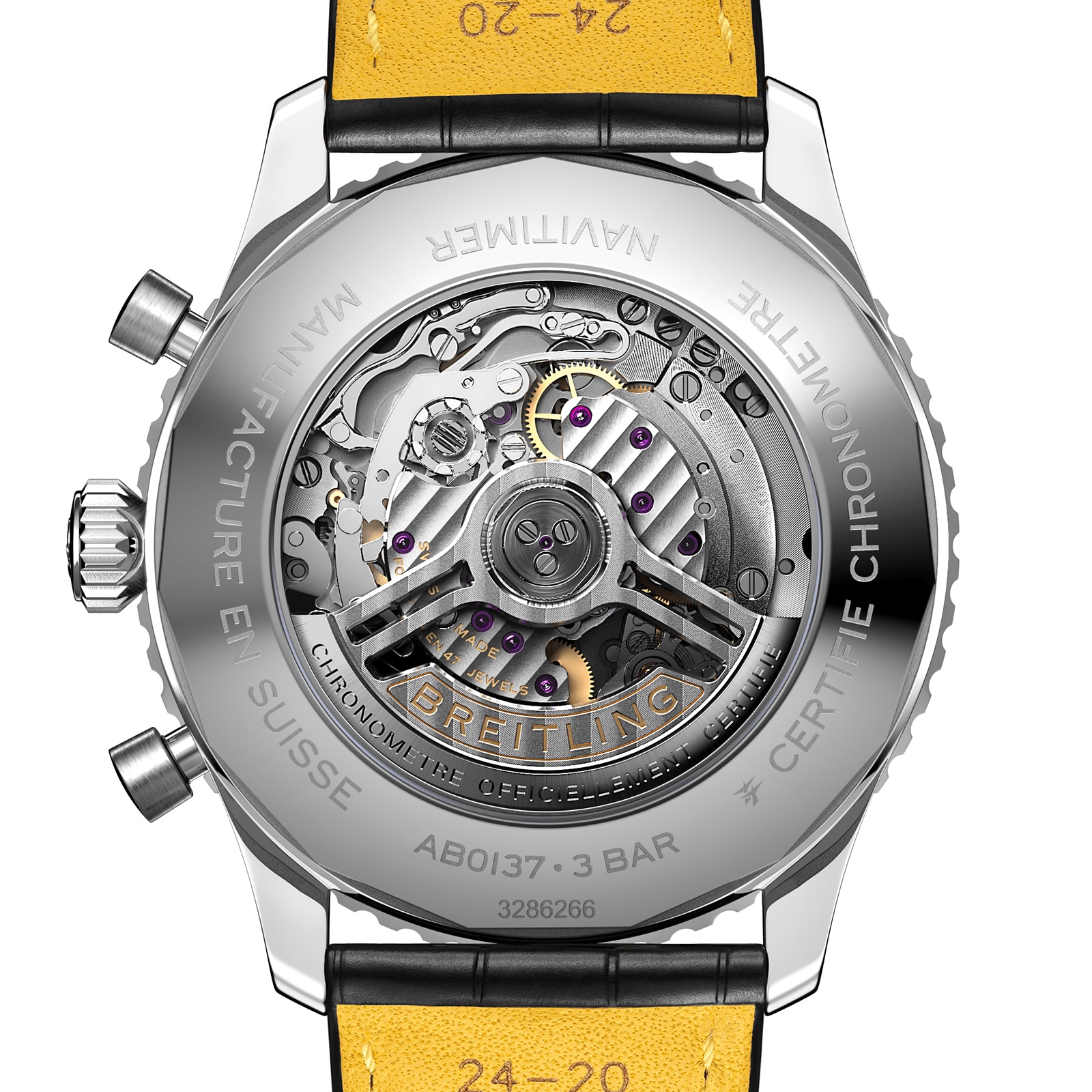 Breitling Navitimer B01 Chronograph 46 Stainless Steel Leather Strap Watch Breitling Navitimer B01 Chronograph 46 Stainless Steel Leather Strap Watch