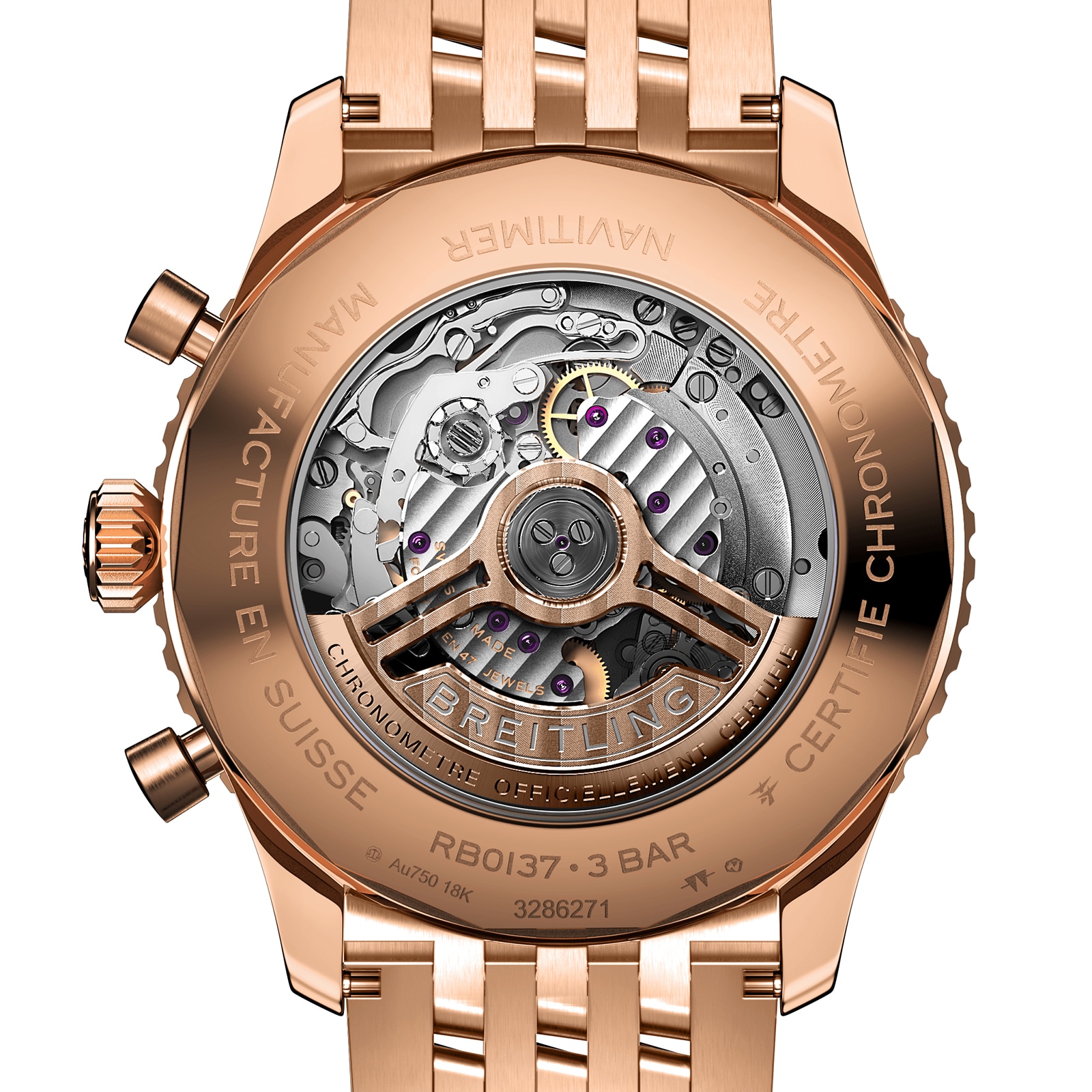 Breitling Navitimer B01 Chronograph 46 18k Red Gold Watch