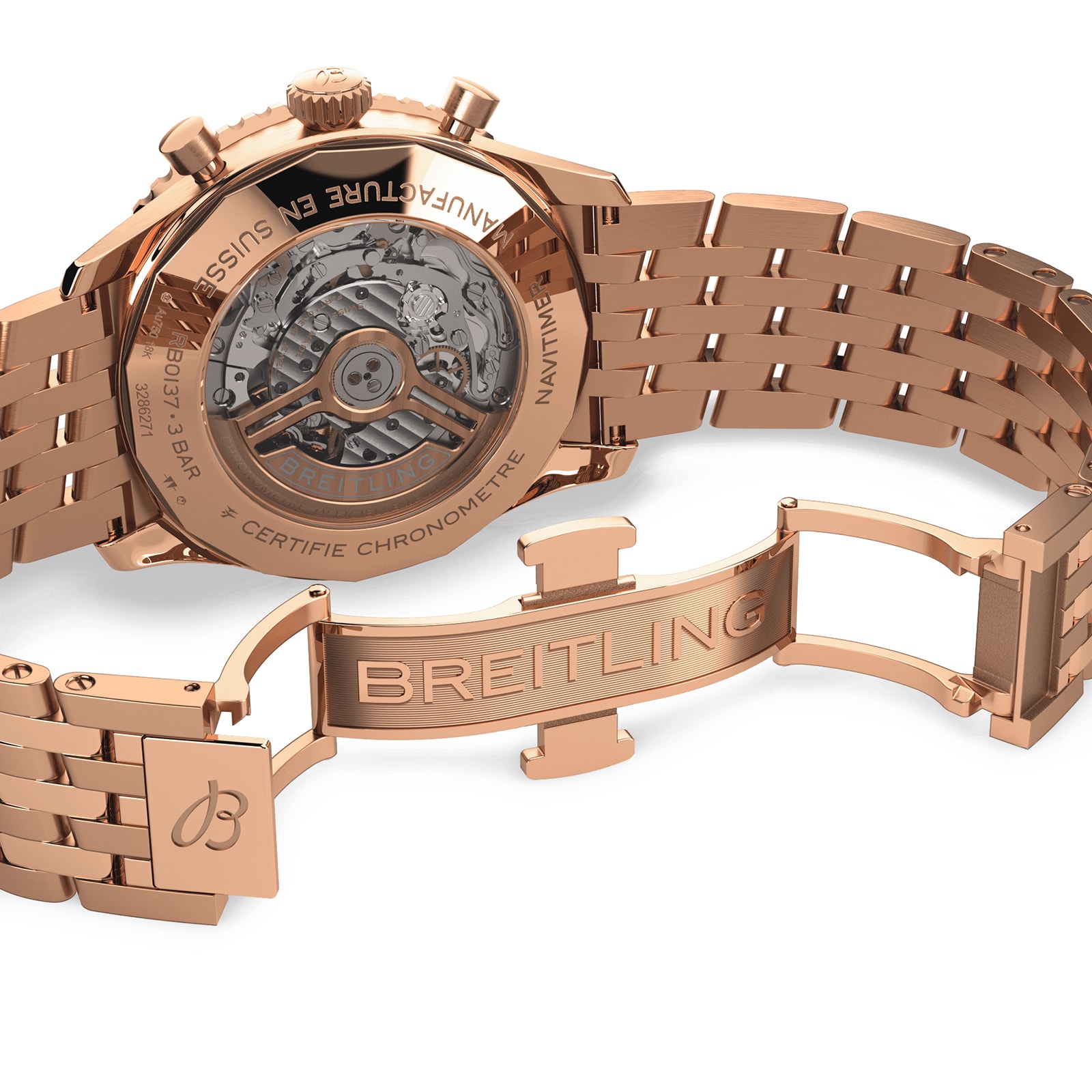 Breitling Navitimer B01 Chronograph 46 18k Red Gold Watch