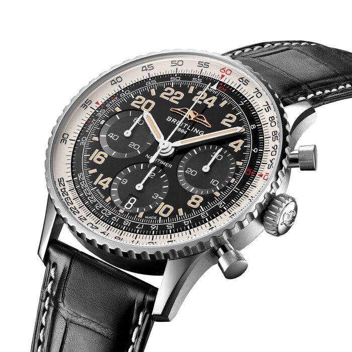 Breitling Navitimer B02 Chronograph Cosmonaute 41mm Mens Watch Leather