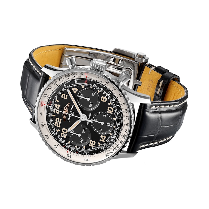 Breitling Navitimer B02 Chronograph Cosmonaute 41mm Mens Watch Leather