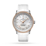Breitling Navitimer Automatic 35 Stainless Steel & 18k Red Gold Leather Strap Watch