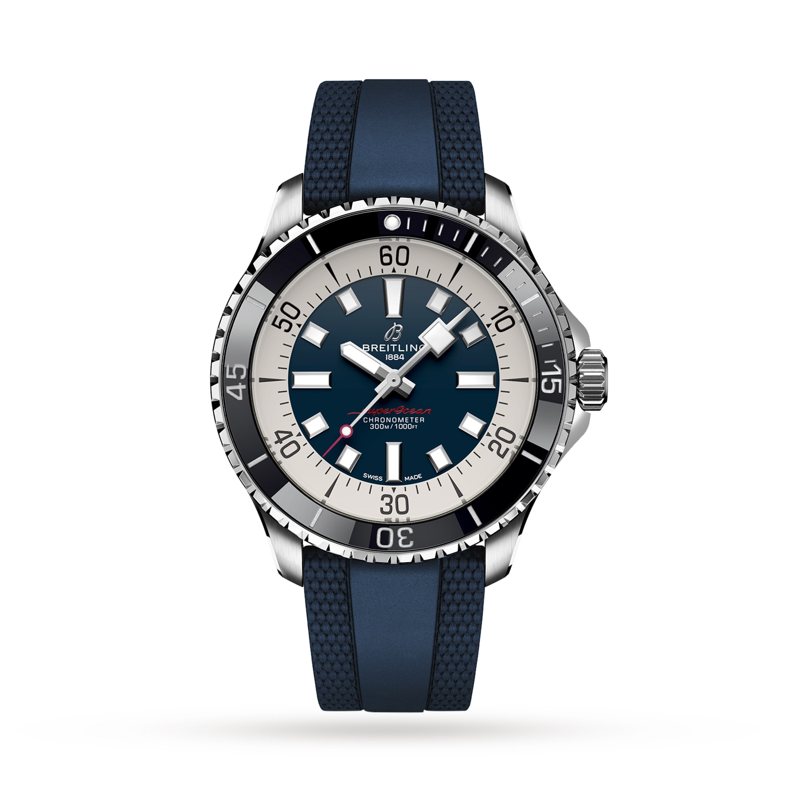 Breitling Superocean Automatic 44 Stainless Steel Rubber Strap Watch Breitling Superocean Automatic 44 Stainless Steel Rubber Strap Watch