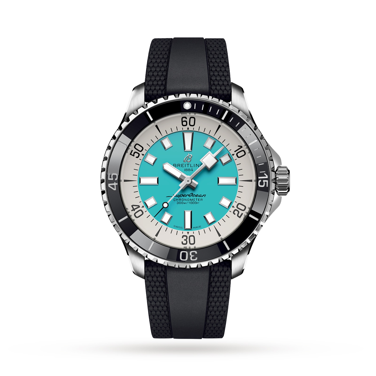 Breitling Superocean Automatic 44 Stainless Steel Rubber Strap Watch Breitling Superocean Automatic 44 Stainless Steel Rubber Strap Watch