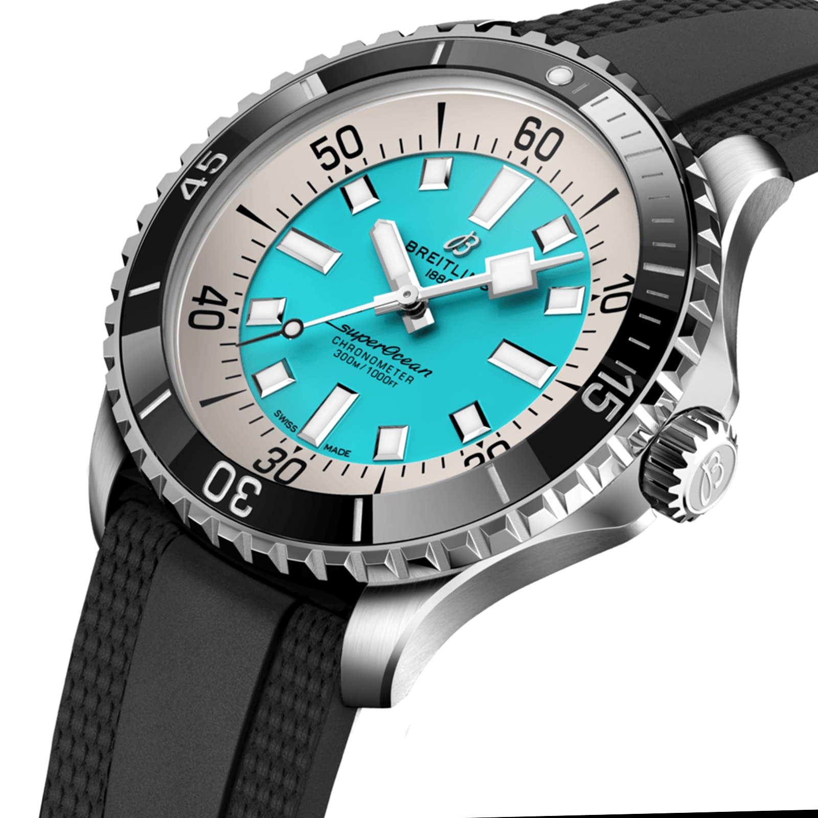 Breitling Superocean Automatic 44 Stainless Steel Rubber Strap Watch Breitling Superocean Automatic 44 Stainless Steel Rubber Strap Watch