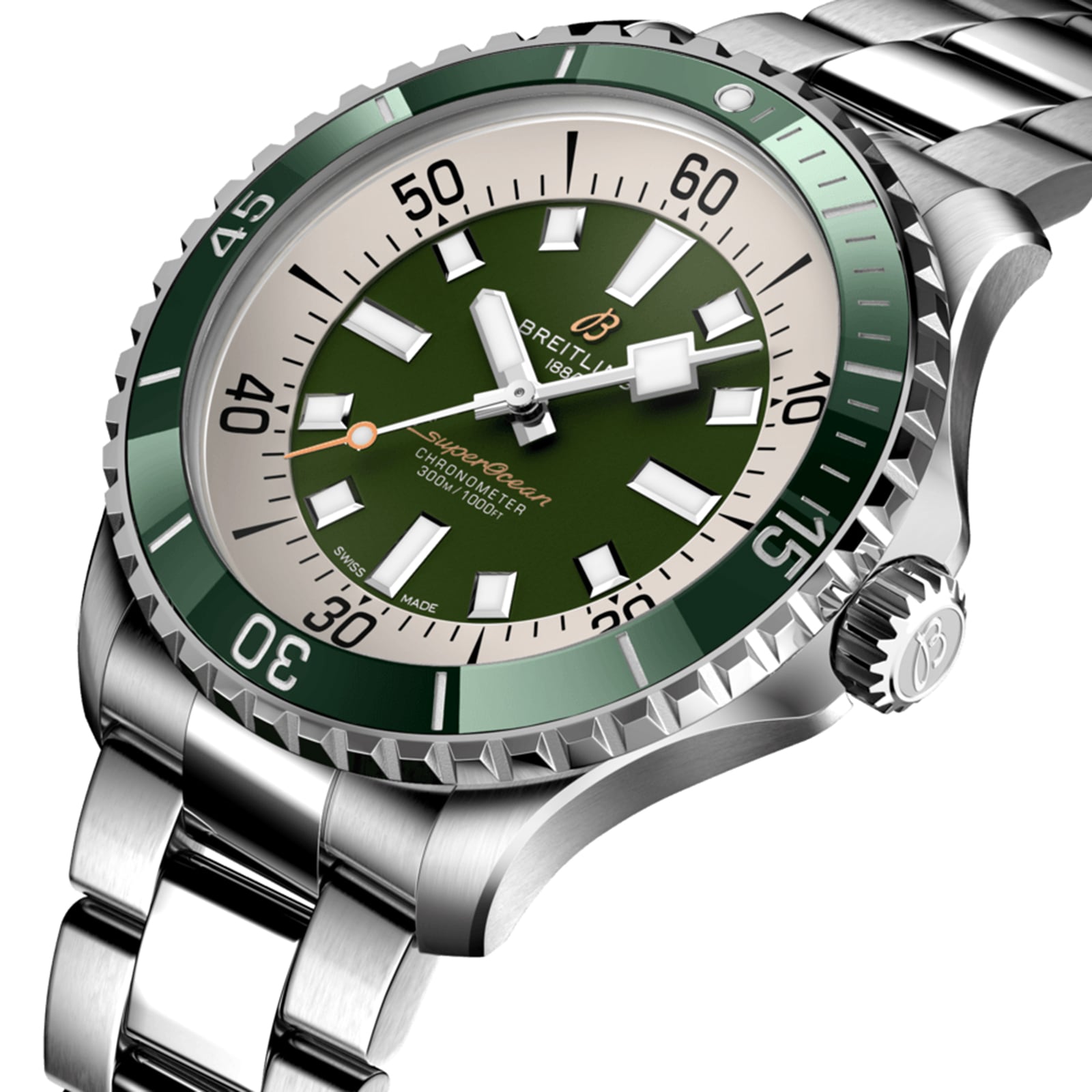Breitling Superocean Automatic 44 Stainless Steel - Green Watch Breitling Superocean Automatic 44 Stainless Steel - Green Watch