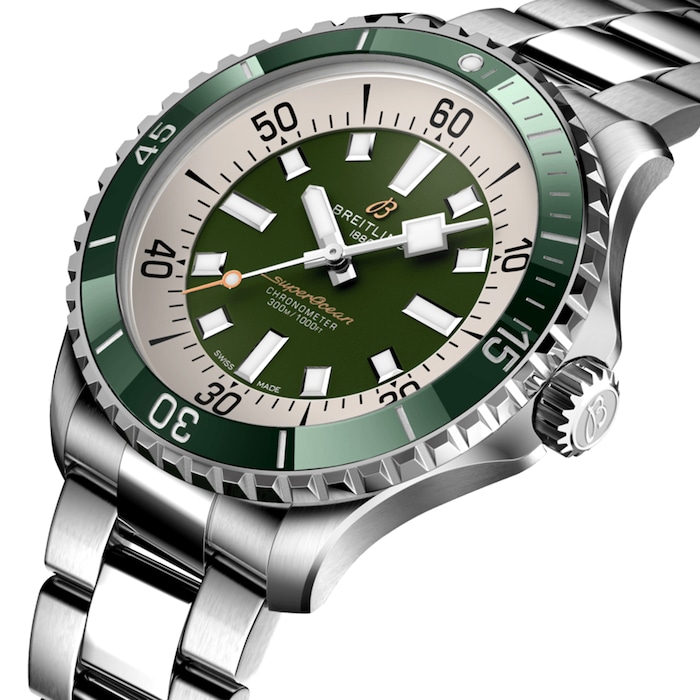 Breitling Superocean 44mm Mens Watch Green