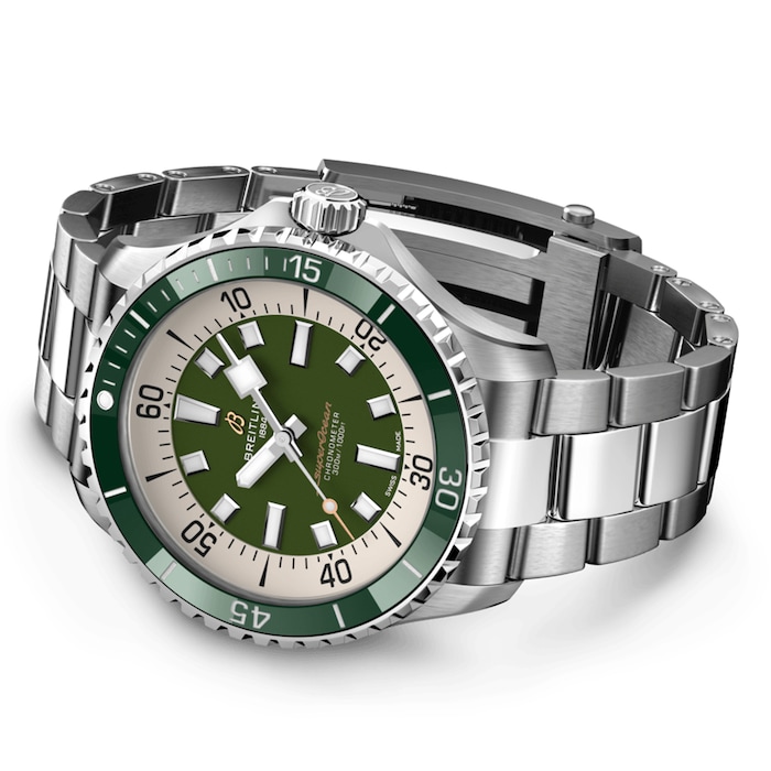 Breitling Superocean 44mm Mens Watch Green