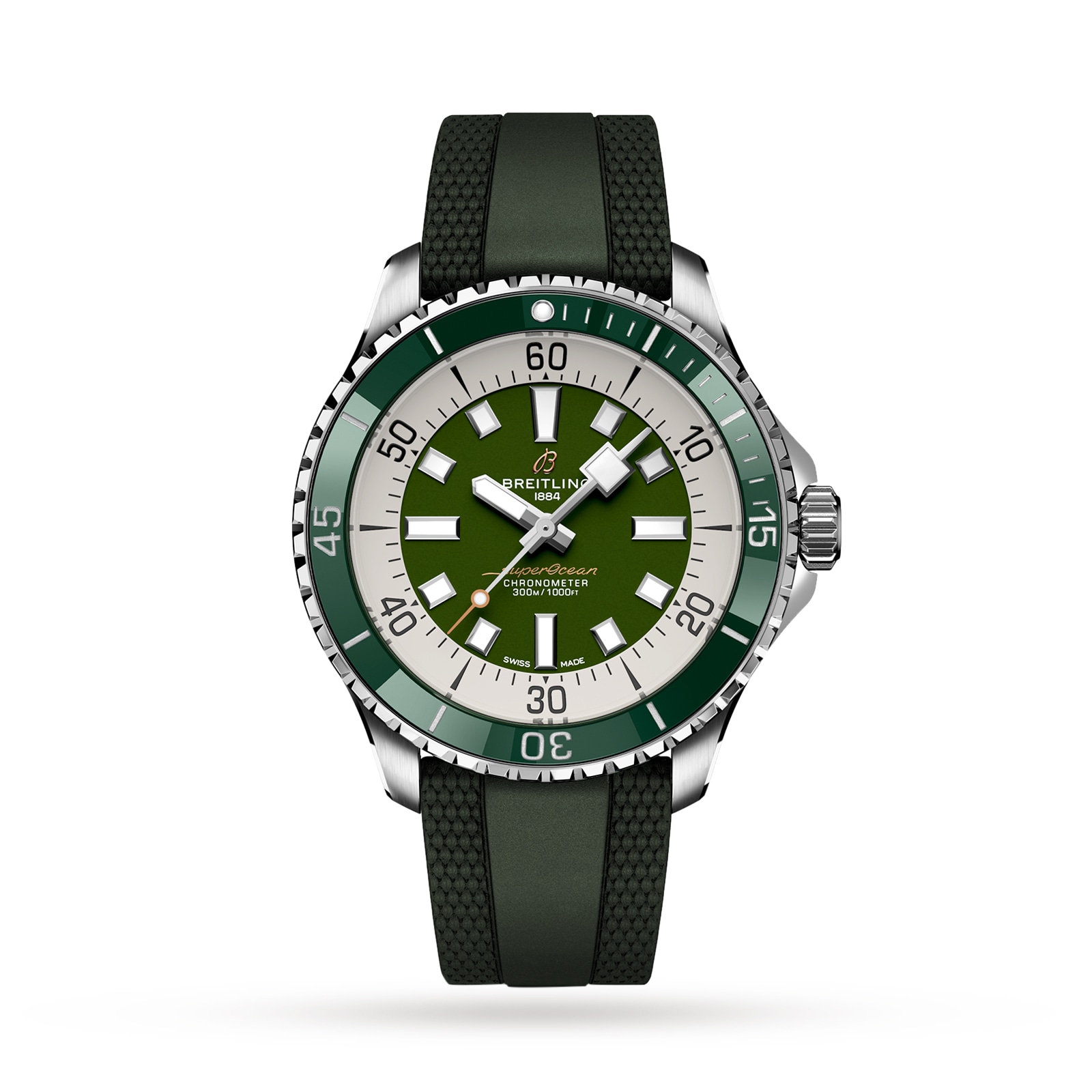 Breitling Superocean Automatic 44 Stainless Steel Rubber Strap Watch Breitling Superocean Automatic 44 Stainless Steel Rubber Strap Watch