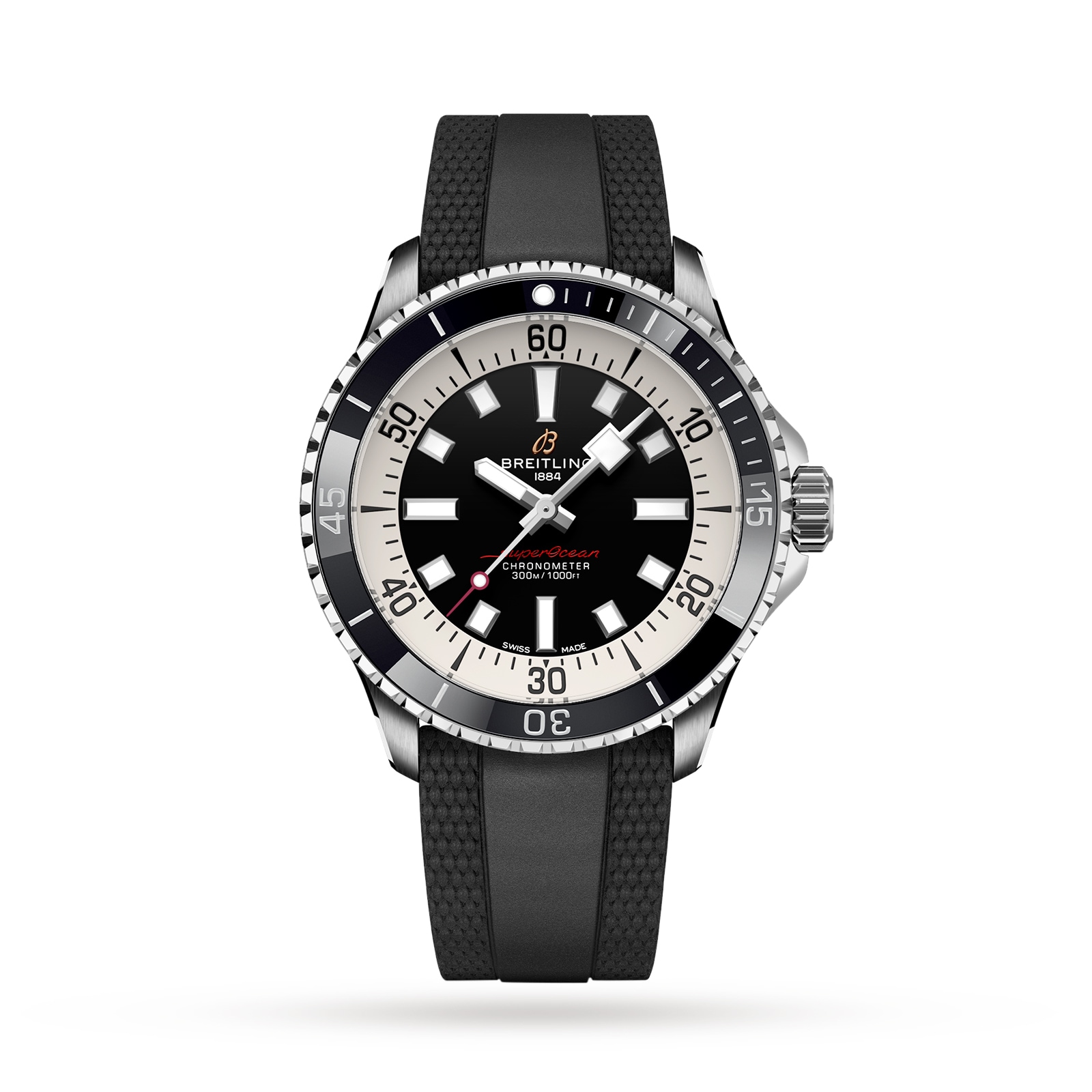 Breitling Superocean Automatic 42 Stainless Steel Rubber Strap Watch Breitling Superocean Automatic 42 Stainless Steel Rubber Strap Watch