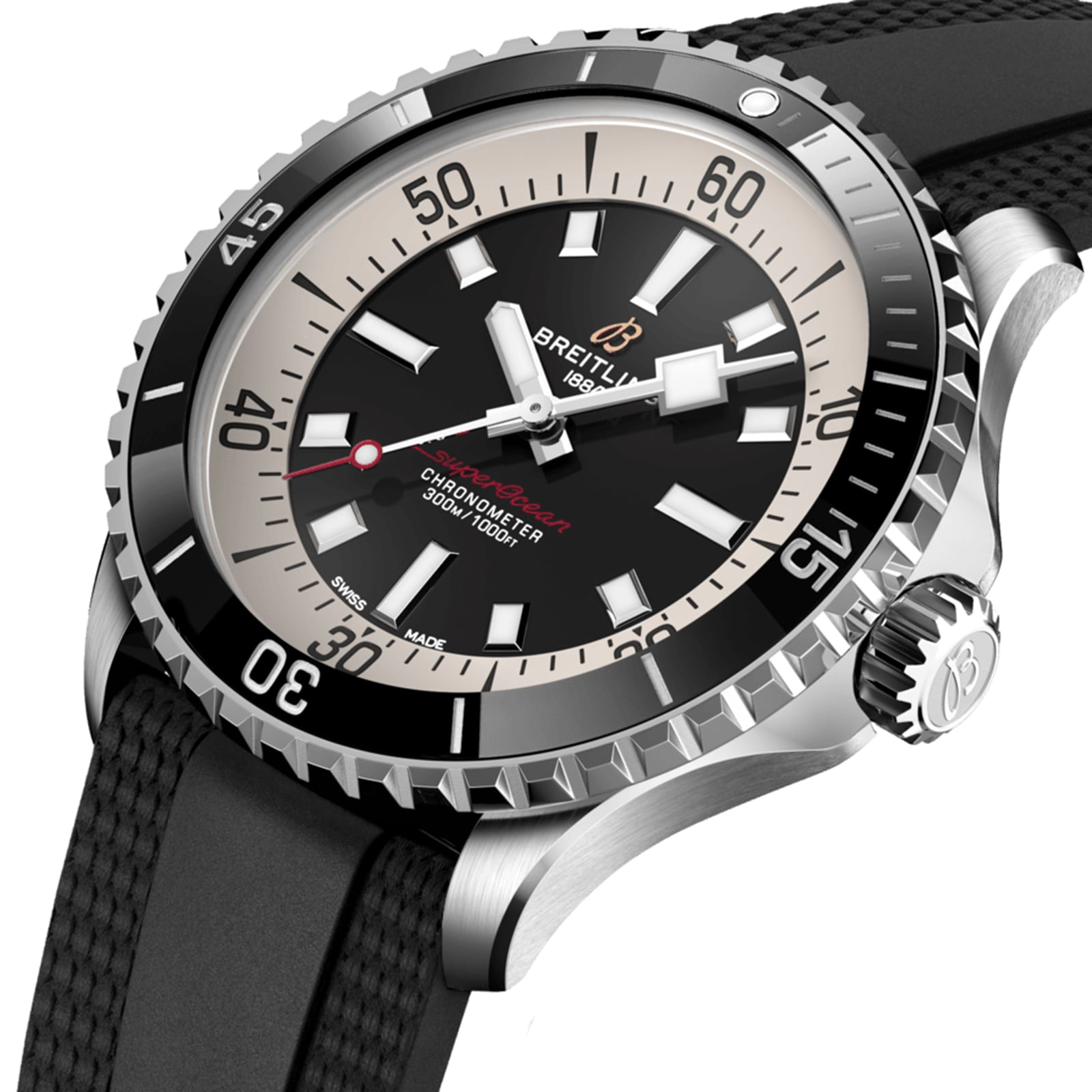 Breitling Superocean Automatic 42 Stainless Steel Rubber Strap Watch Breitling Superocean Automatic 42 Stainless Steel Rubber Strap Watch