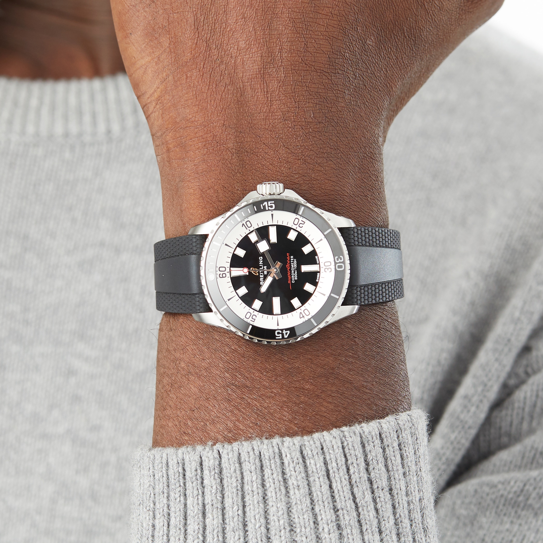Breitling Superocean Automatic 42 Stainless Steel Rubber Strap Watch Breitling Superocean Automatic 42 Stainless Steel Rubber Strap Watch