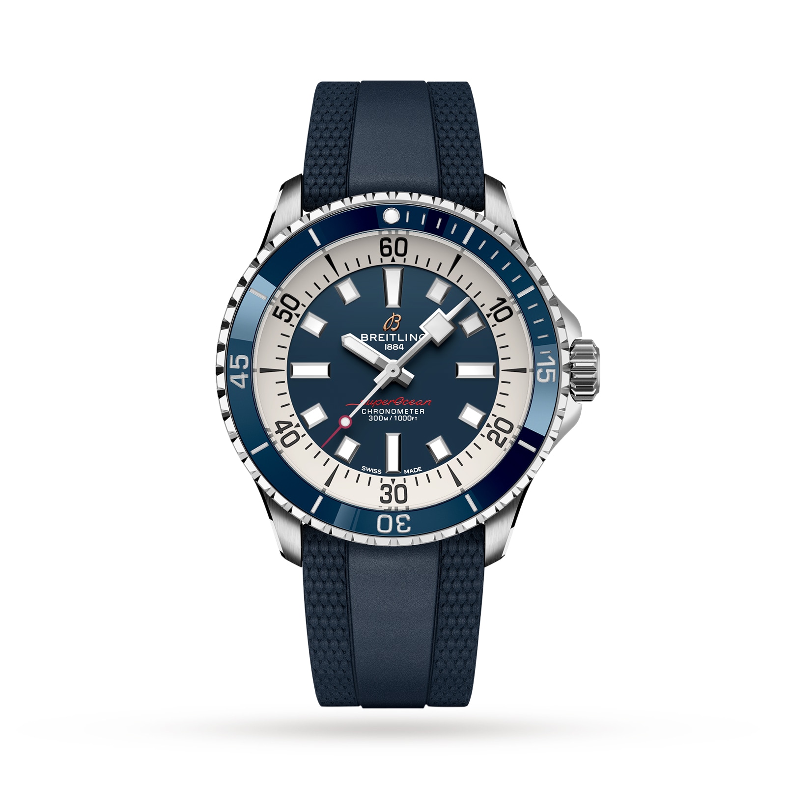 Breitling Superocean Automatic 42 Stainless Steel Rubber Strap Watch Breitling Superocean Automatic 42 Stainless Steel Rubber Strap Watch