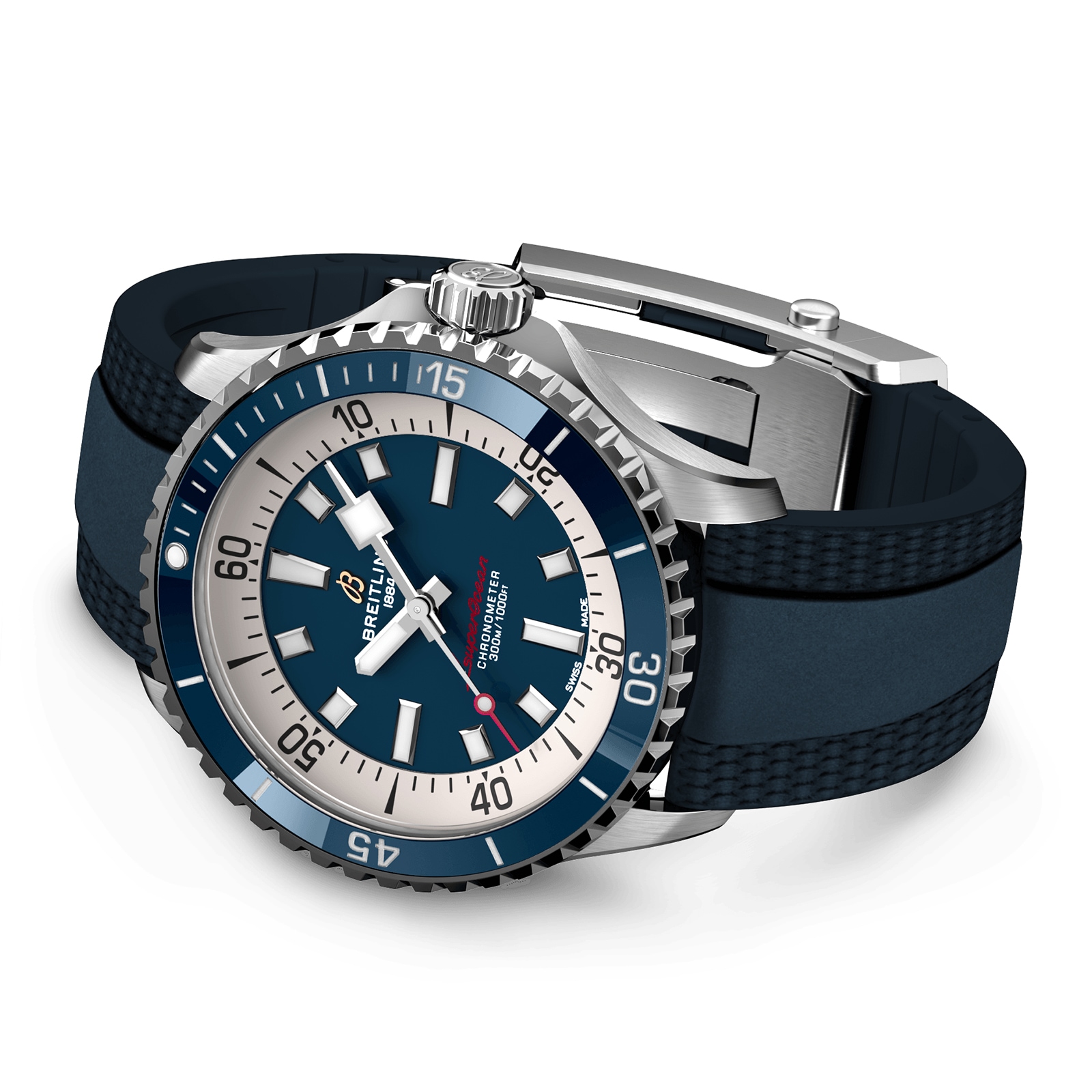 Breitling Superocean Automatic 42 Stainless Steel Rubber Strap Watch Breitling Superocean Automatic 42 Stainless Steel Rubber Strap Watch