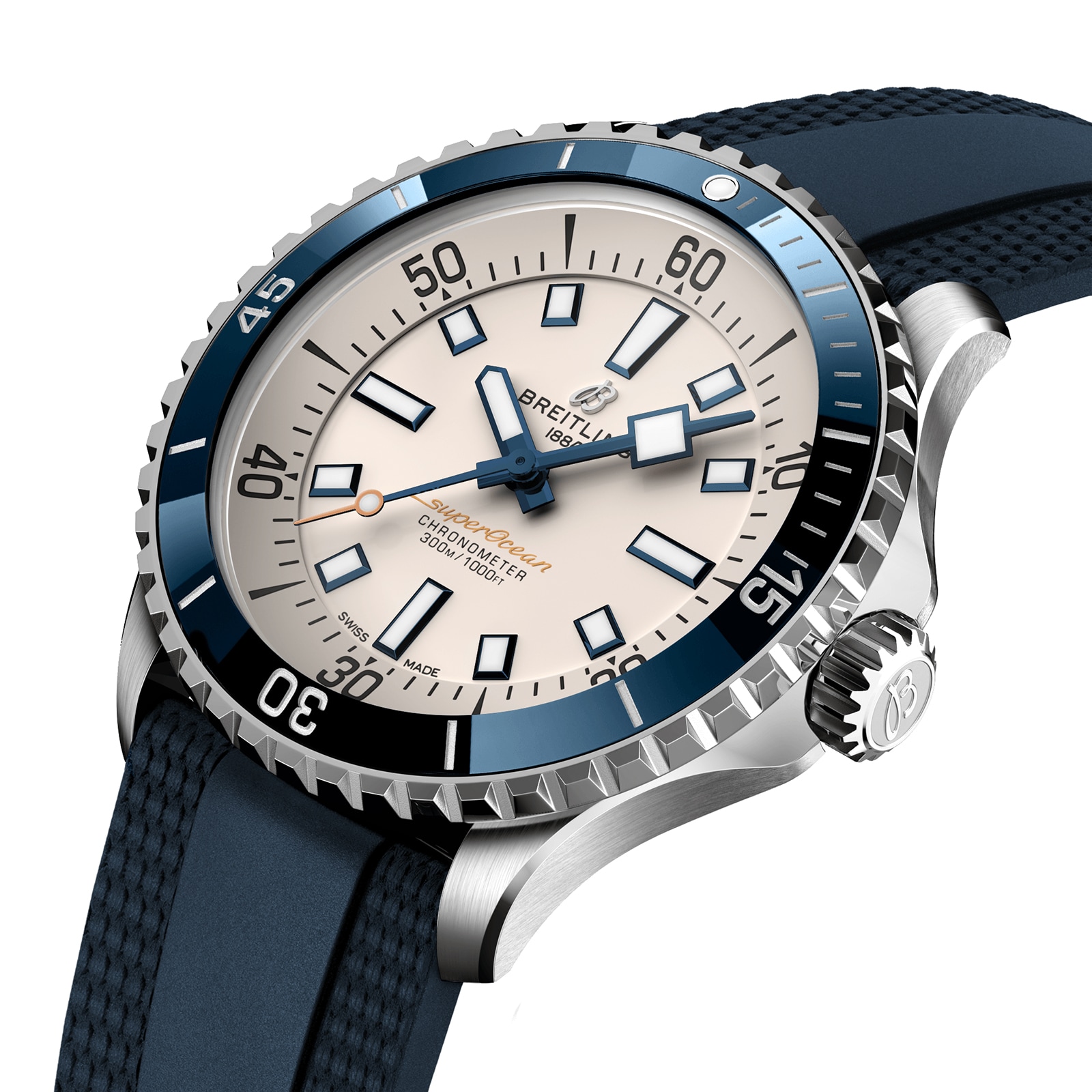 Breitling Superocean Automatic 42 Stainless Steel Rubber Strap Watch