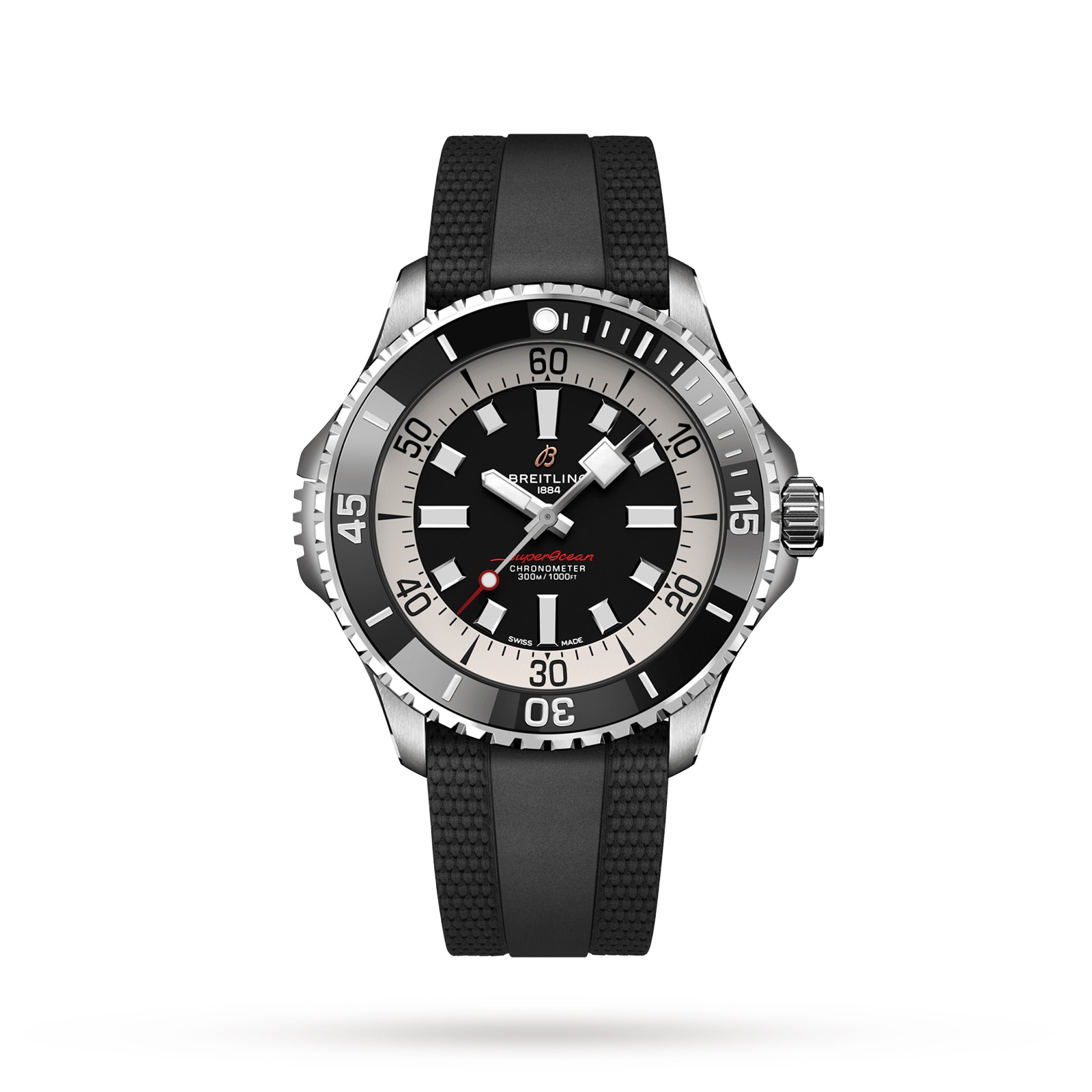 Breitling Superocean Automatic 46 Stainless Steel Rubber Strap Watch Breitling Superocean Automatic 46 Stainless Steel Rubber Strap Watch
