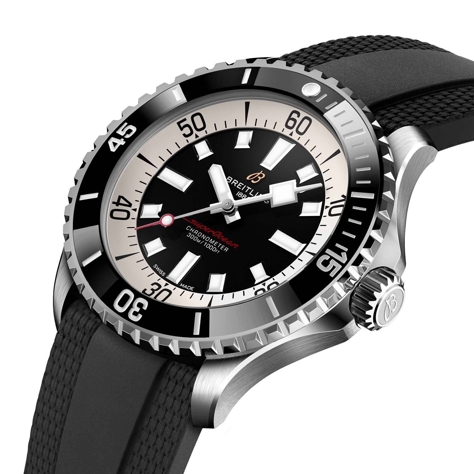 Breitling Superocean Automatic 46 Stainless Steel Rubber Strap Watch Breitling Superocean Automatic 46 Stainless Steel Rubber Strap Watch