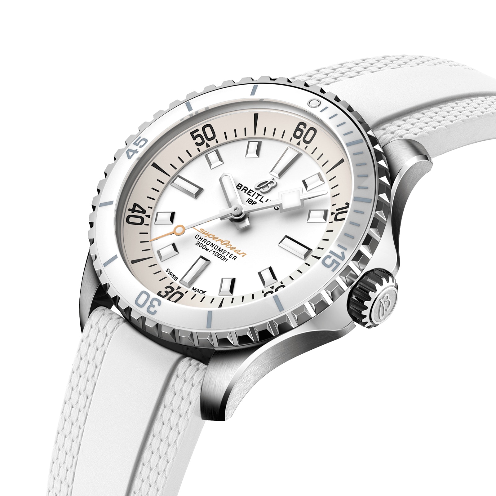 Breitling Superocean Automatic 36 Stainless Steel Rubber Strap Watch Breitling Superocean Automatic 36 Stainless Steel Rubber Strap Watch