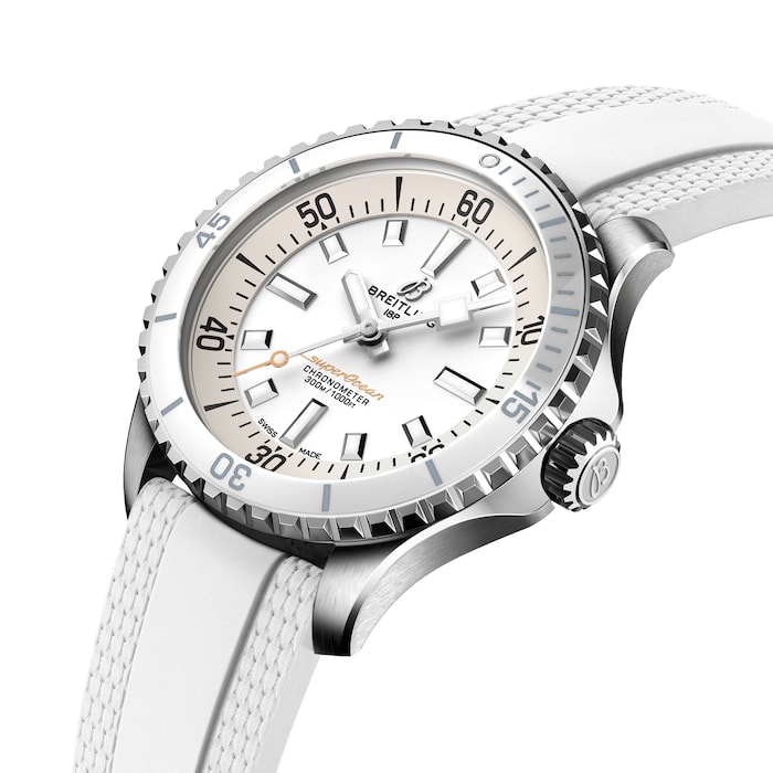 Breitling Superocean 36mm Unisex Watch White Rubber