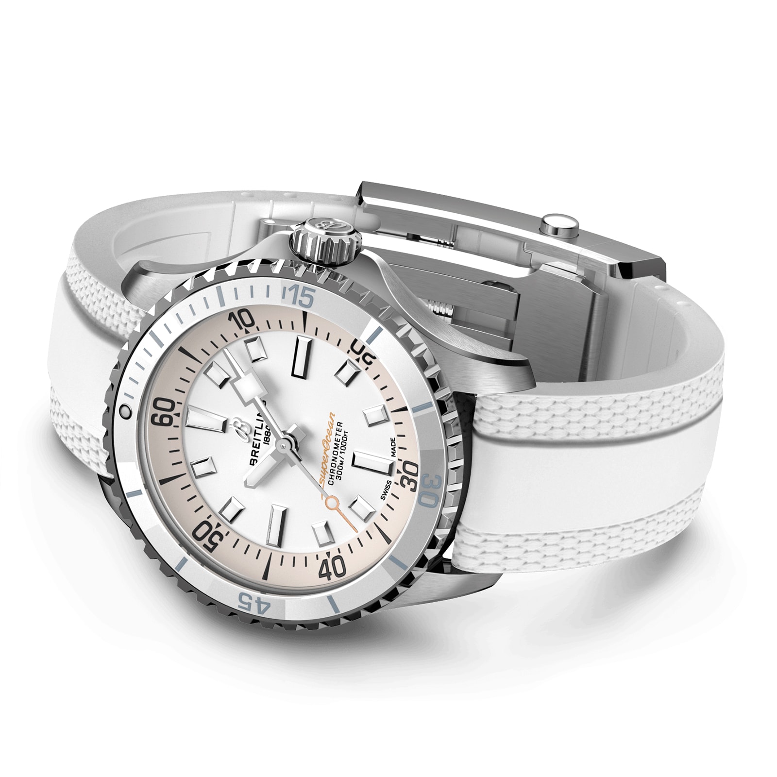 Breitling Superocean Automatic 36 Stainless Steel Rubber Strap Watch Breitling Superocean Automatic 36 Stainless Steel Rubber Strap Watch