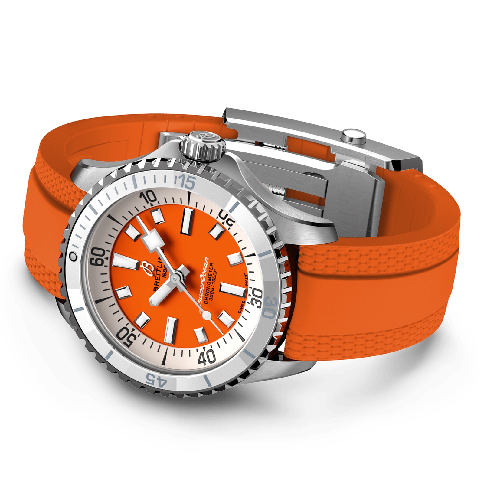 Breitling Superocean Automatic 36 Stainless Steel Rubber Strap Watch
