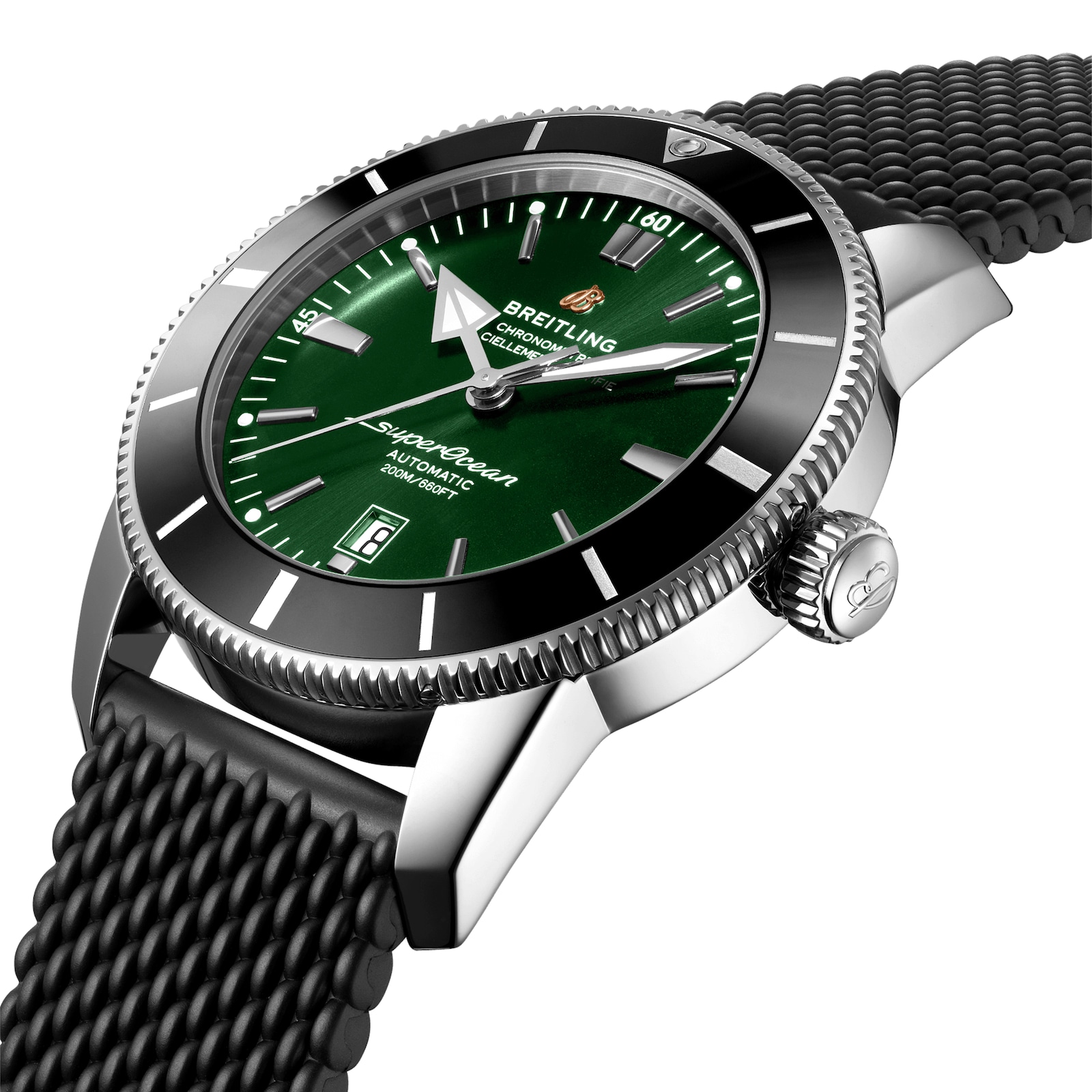 Breitling Superocean Heritage B20 Automatic 46 Stainless Steel Rubber Strap Watch