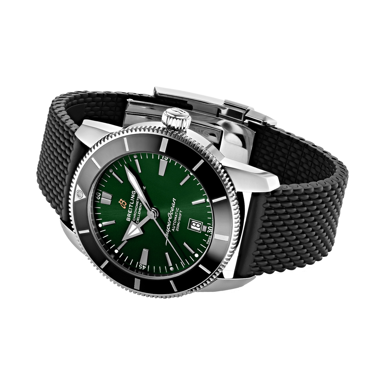 Breitling Superocean Heritage B20 Automatic 46 Stainless Steel Rubber Strap Watch