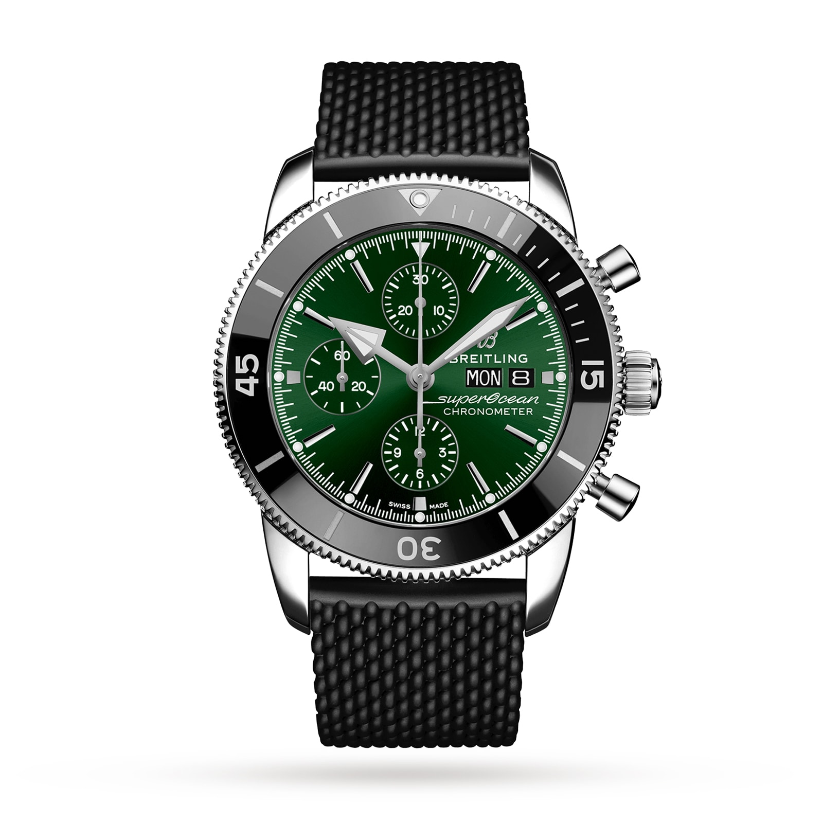 Superocean Heritage Chronograph 44 Stainless Steel Rubber Strap
