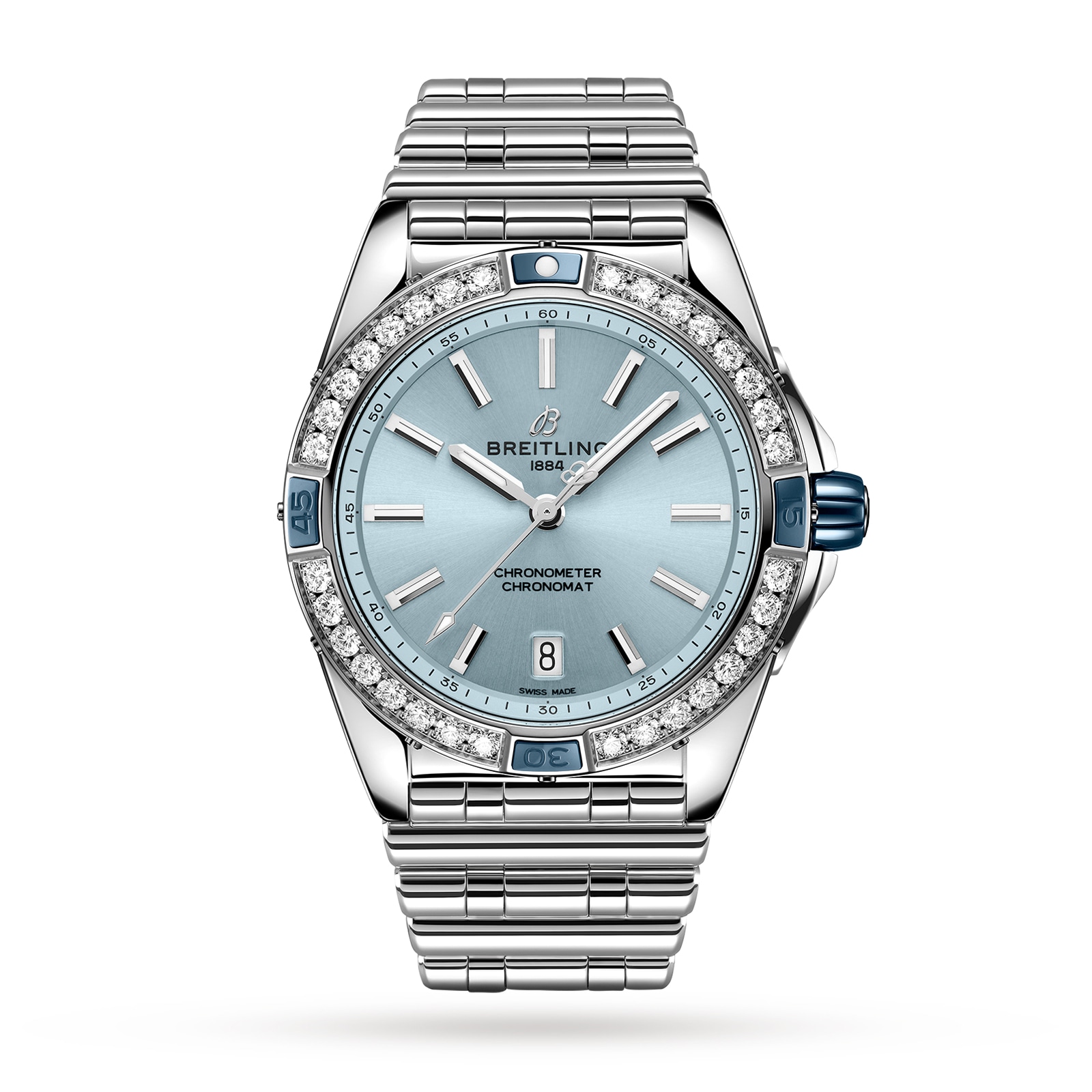 Breitling Super Chronomat Automatic 38 Blue Stainless Steel Bracelet Watch Breitling Super Chronomat Automatic 38 Blue Stainless Steel Bracelet Watch
