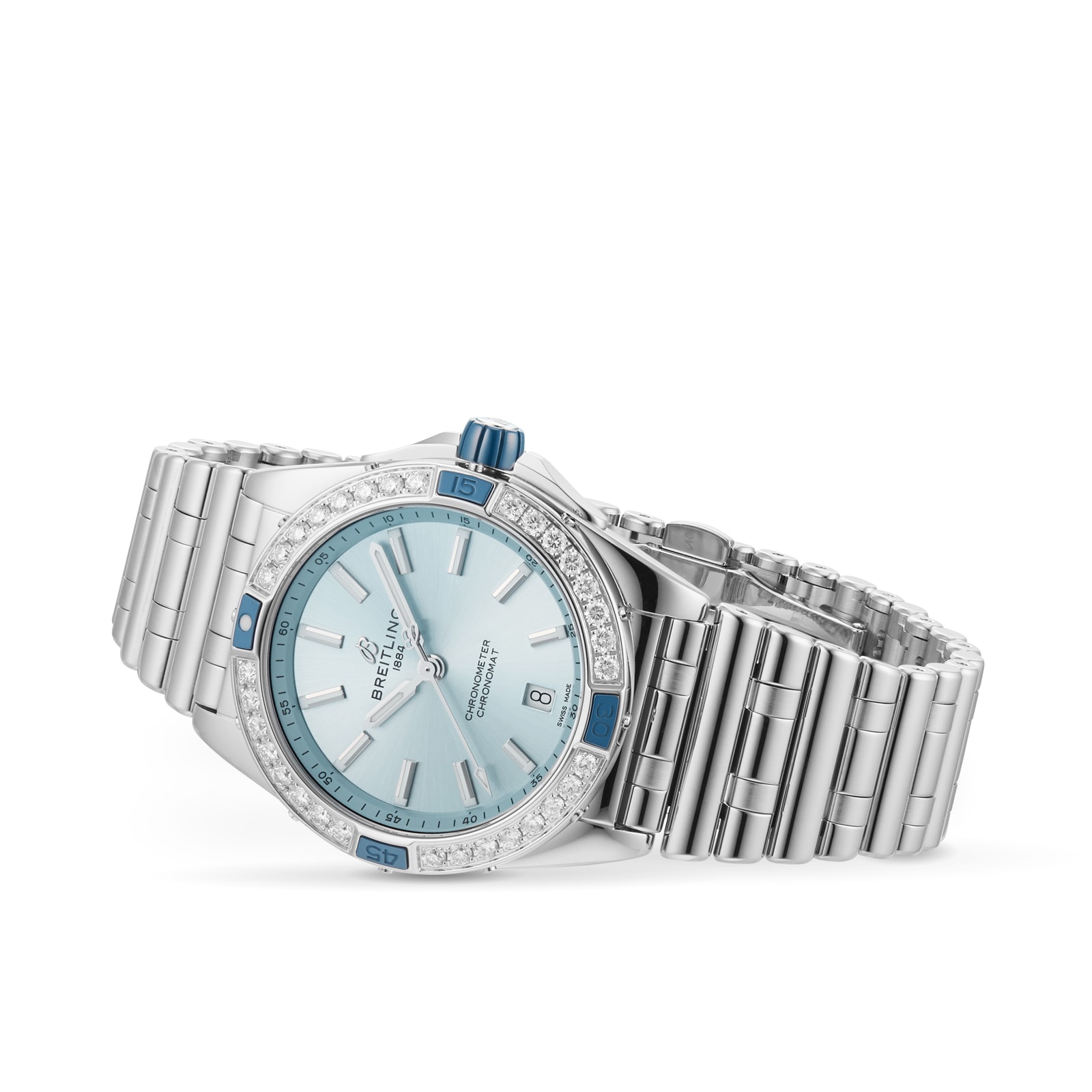 Breitling Super Chronomat Automatic 38 Blue Stainless Steel Bracelet Watch Breitling Super Chronomat Automatic 38 Blue Stainless Steel Bracelet Watch
