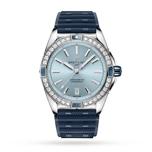 Breitling Super Chronomat Automatic 38 Blue Rubber Strap Watch