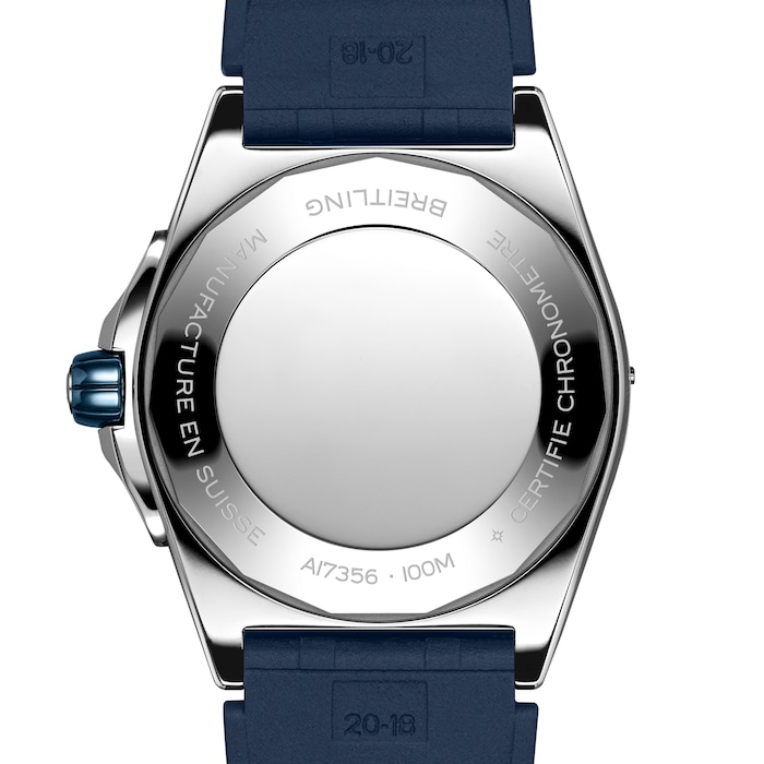 Breitling Super Chronomat Automatic 38 Blue Rubber Strap Watch