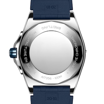 Breitling Super Chronomat Automatic 38 Blue Rubber Strap Watch