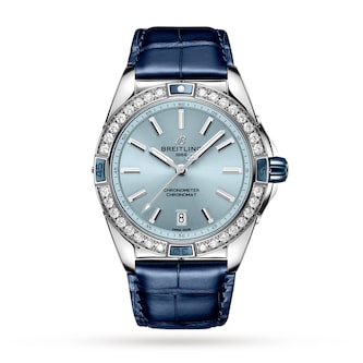 Breitling Super Chronomat Automatic 38 Blue Leather Strap Watch