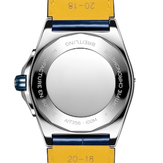 Breitling Super Chronomat Automatic 38 Blue Leather Strap Watch