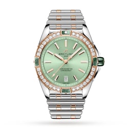 17532165 - Super Chronomat Automatic 38 Green Stainless Steel & 18ct Rose Gold Watch
