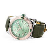 Breitling Super Chronomat Automatic 38 Green Stainless Steel & 18ct Rose Gold Leather Strap Watch