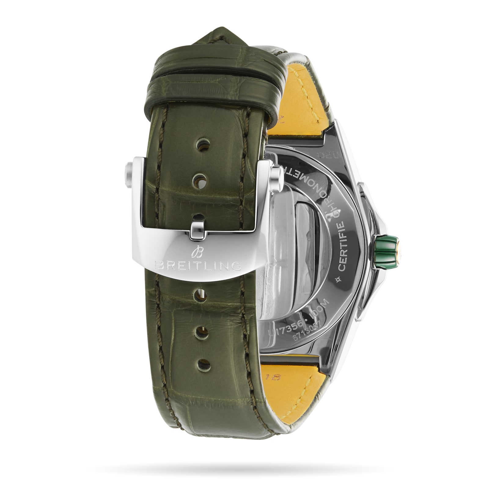 Breitling Super Chronomat Automatic 38 Green Stainless Steel & 18ct Rose Gold Leather Strap Watch Breitling Super Chronomat Automatic 38 Green Stainless Steel & 18ct Rose Gold Leather Strap Watch